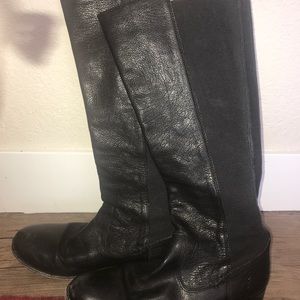 Frye Molly Gore Black Leather Boots 8.5B